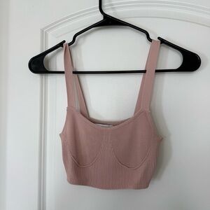 Zara Blush Ribbed Crop Top